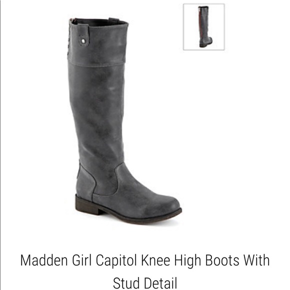 Capitol Studded Red Zipper Boots | Poshmark